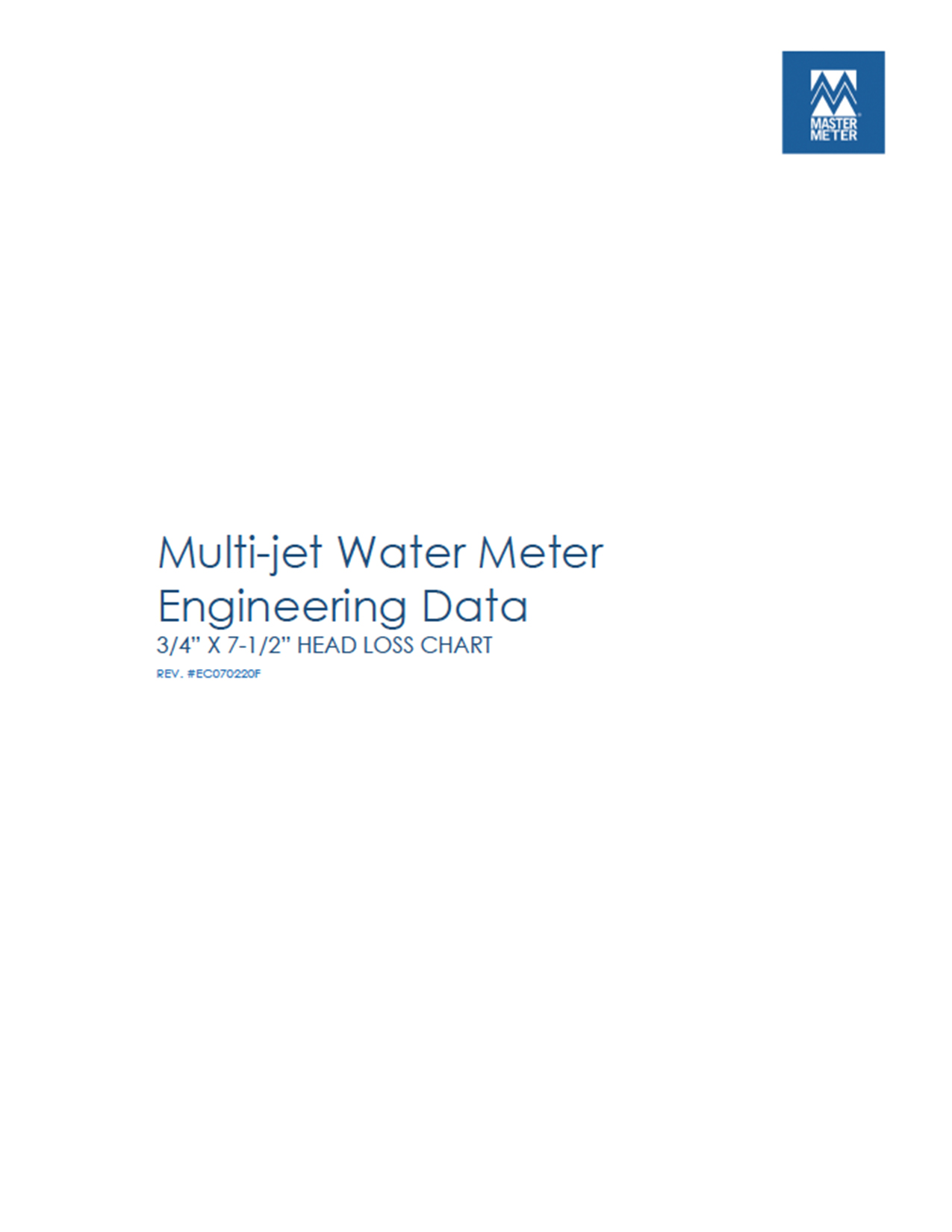 Multi-Jet Head Loss Engineering Chart (3/4