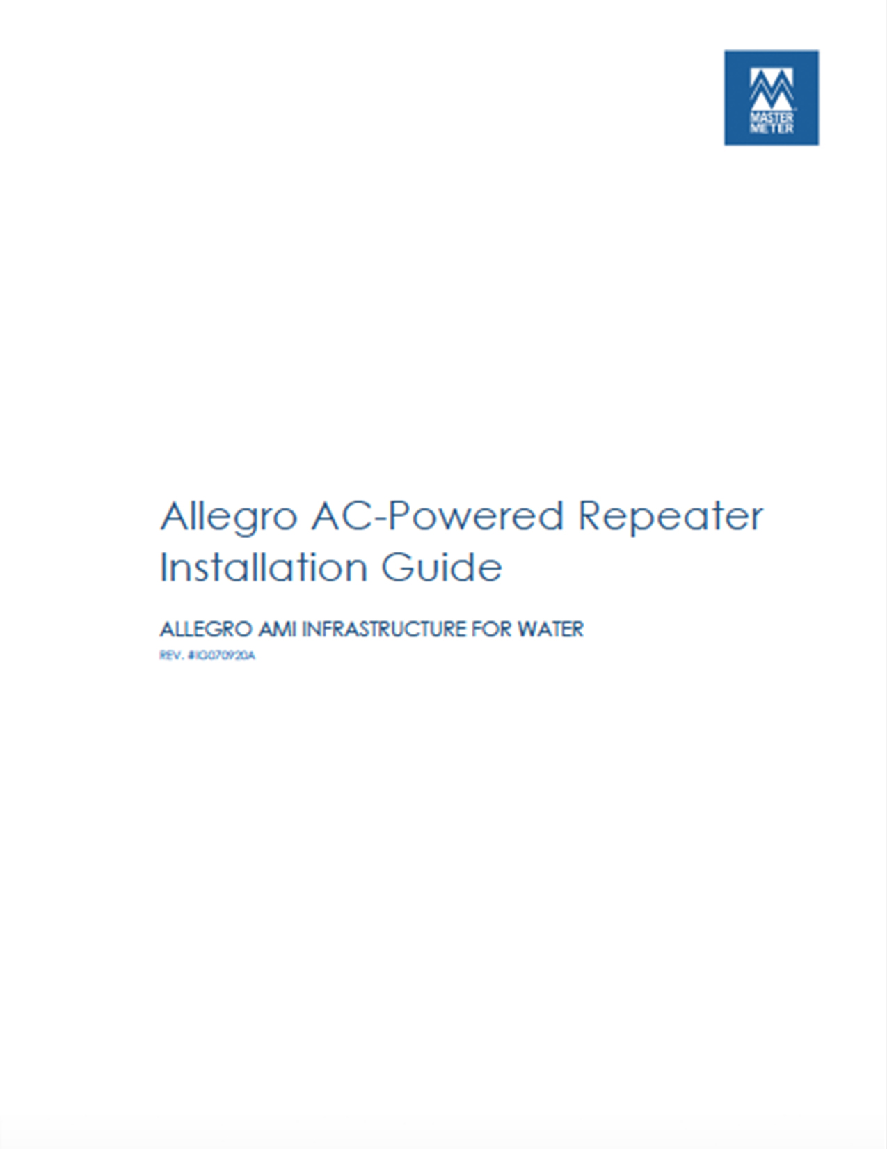 Allegro AC-Powered Repeater Installation Guide