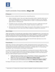 Allegro AMI and relative Radio-related Health Information