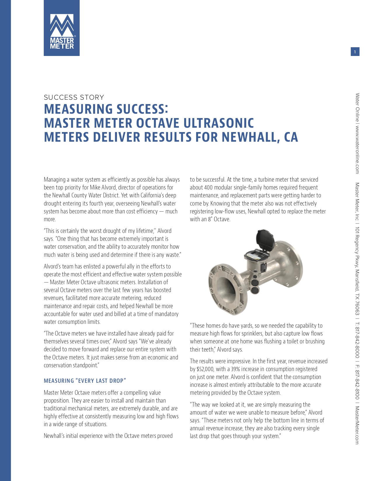 Measuring Success: Master Meter Octave Ultrasonic Meters Deliver Results for Newhall, CA