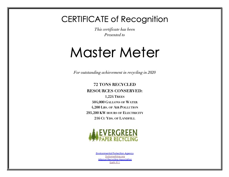 Certificate of Environmental Recognition