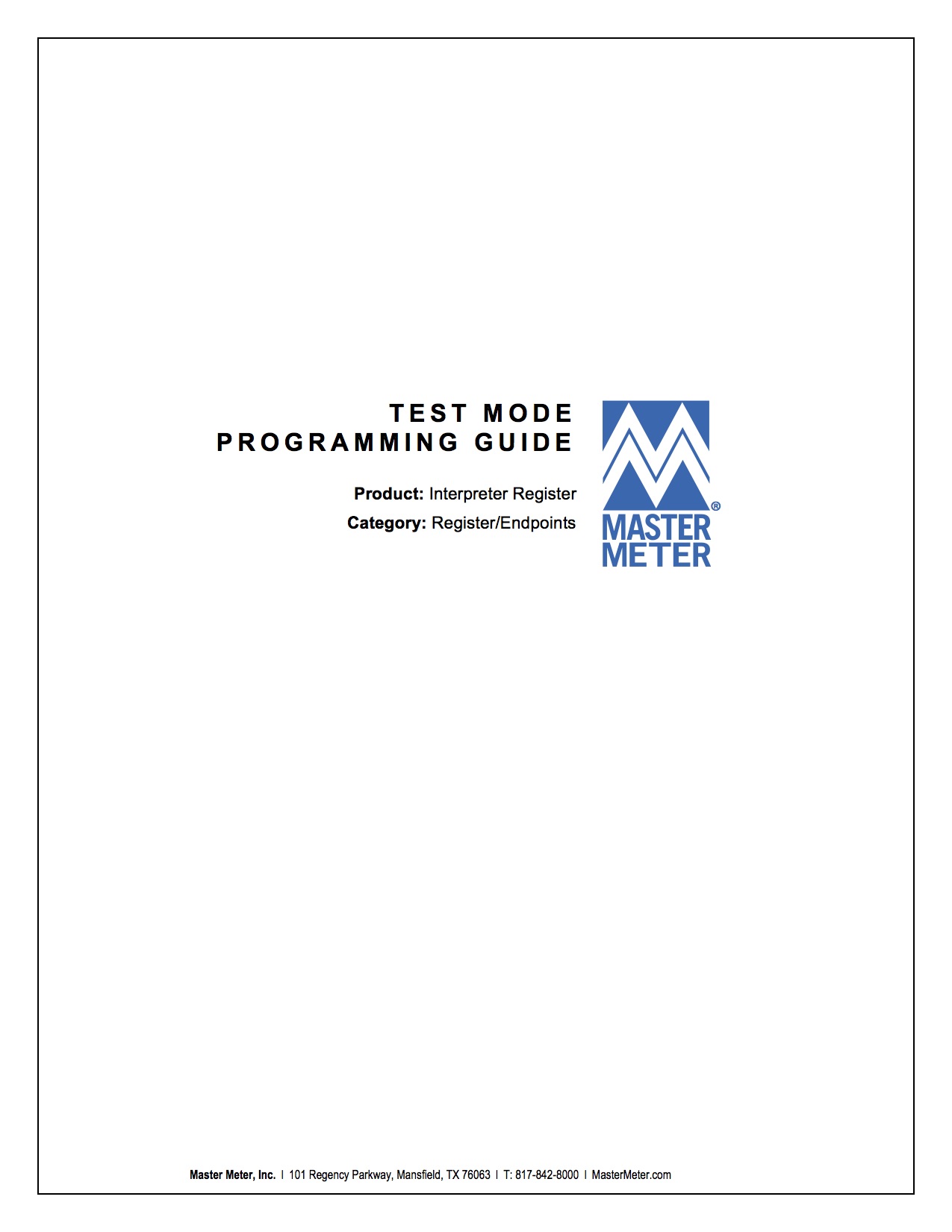 Interpreter Register Test Mode Programming