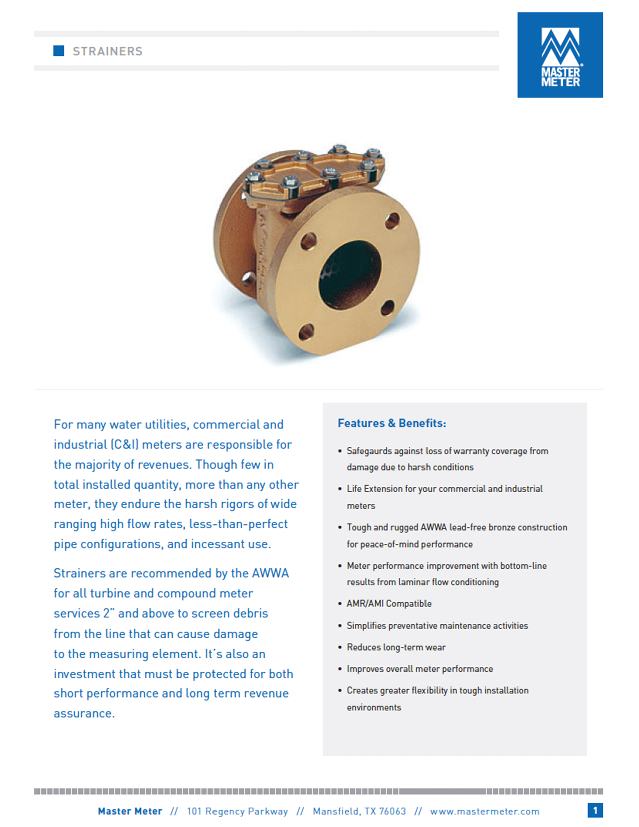 Strainer for Turbine and Compound Meters