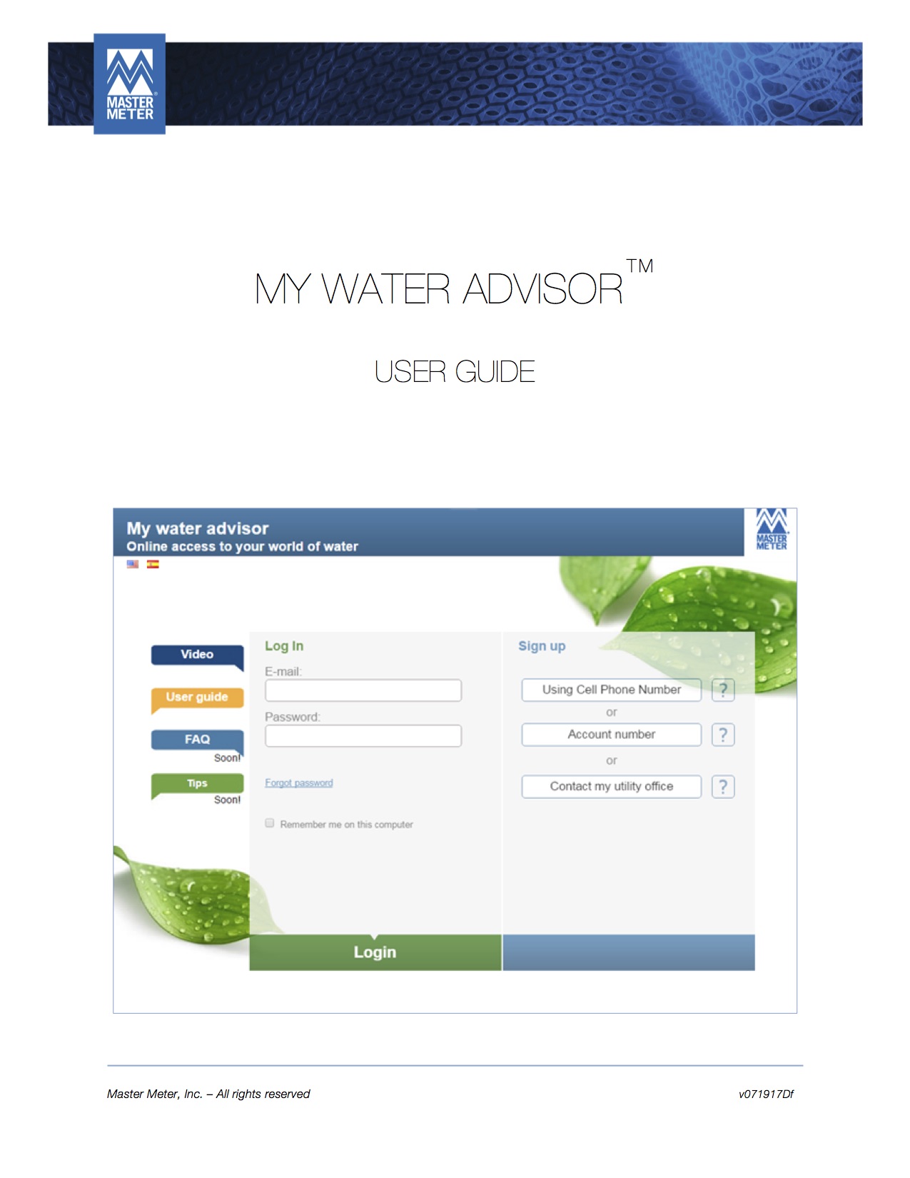 My Water Advisor Portal Guide