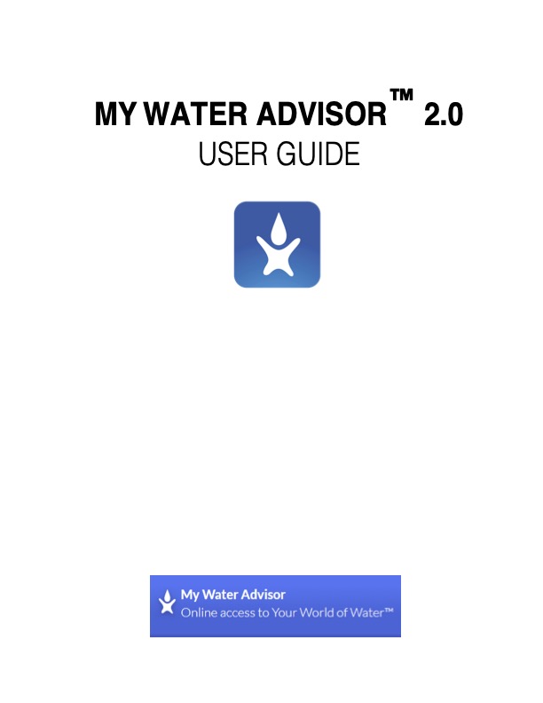 My Water Advisor User Guide