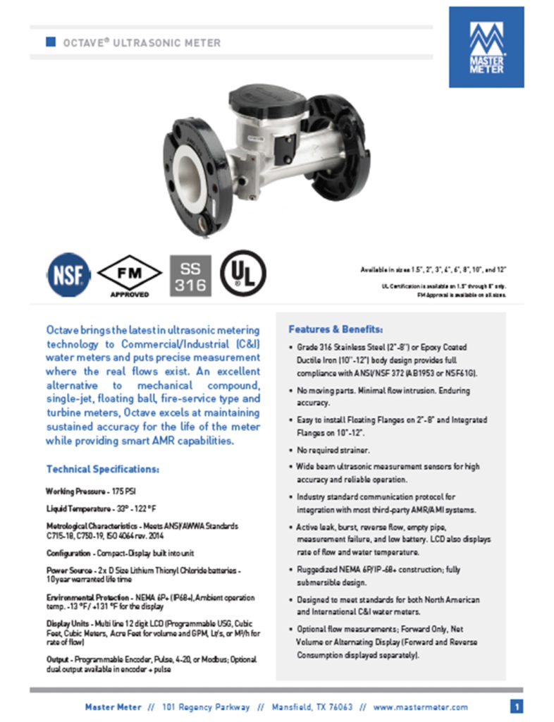 octave ultrasonic meter product sheet thumbnail