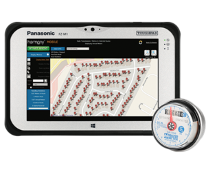 Panasonic's ruggedized tablet for automated reading metering with the 3G AMR system (integral 3G register shown).