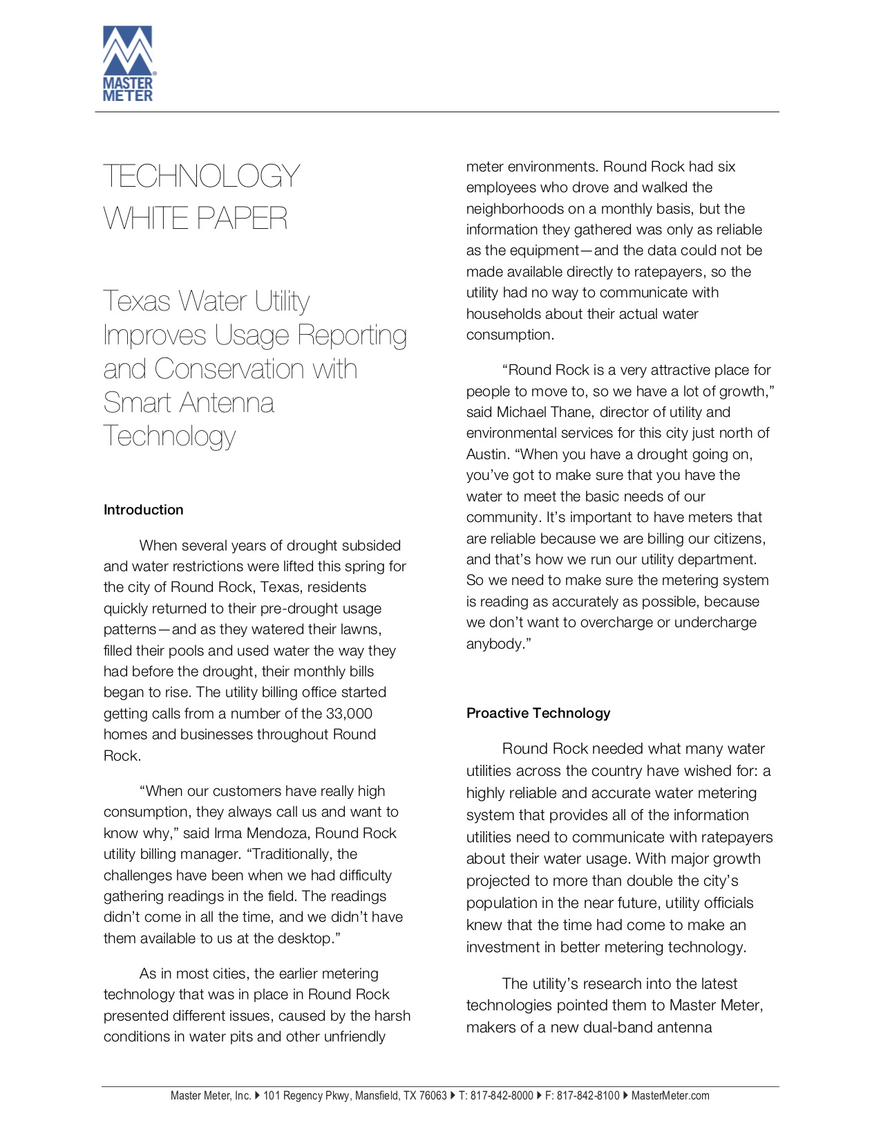 Smart Antenna Technology for AMI White Paper - Master Meter