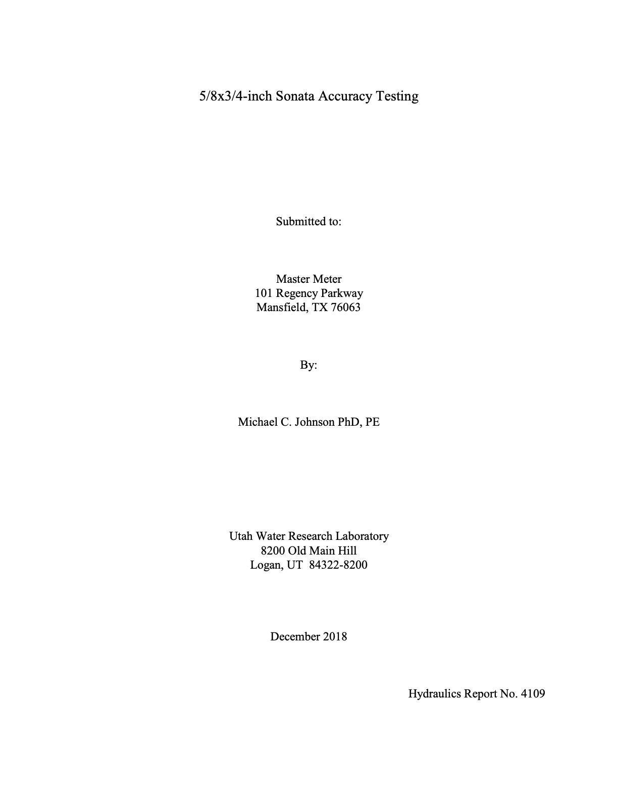 Sonata Ultrasonic Independent Test & Validation Report